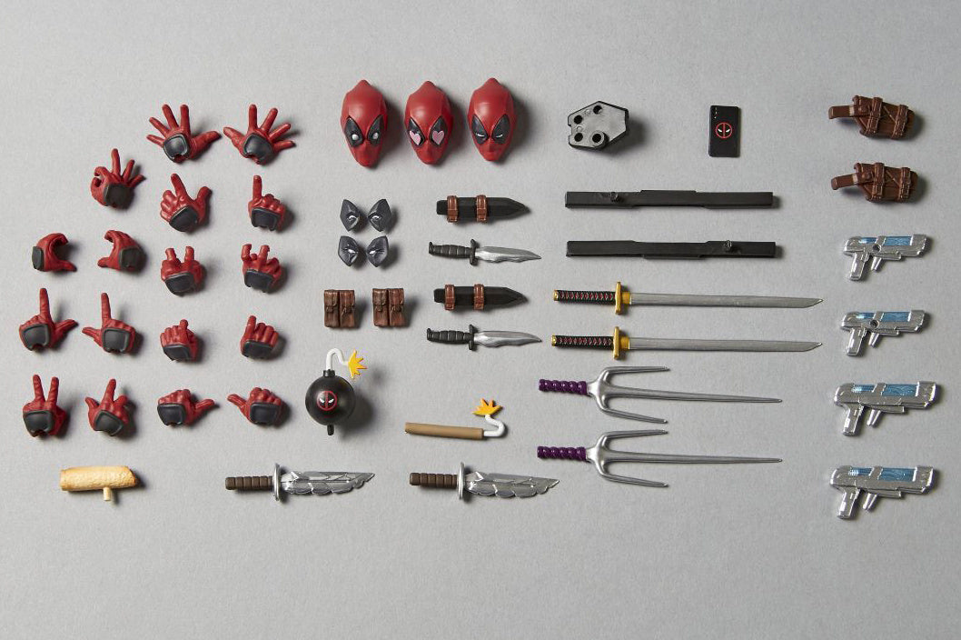 Kaiyodo Marvel Amazing Yamaguchi Revoltech Deadpool 2.5 Action Figure with BONUS