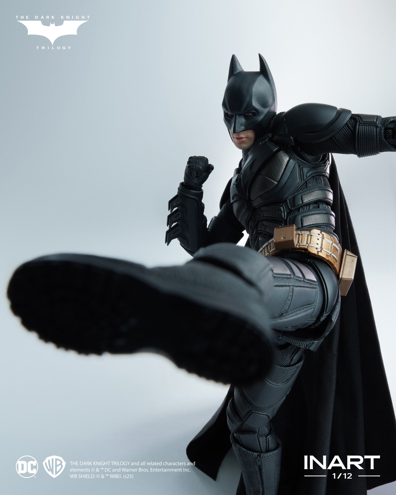 INART 1/12 Batman The Dark Knight deluxe action figure with accessories and diorama base