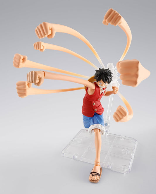S.H.Figuarts Monkey D. Luffy Gum-Gum Option Parts Set with extended arms, legs, hat, and Gattling effect for Romance Dawn figure