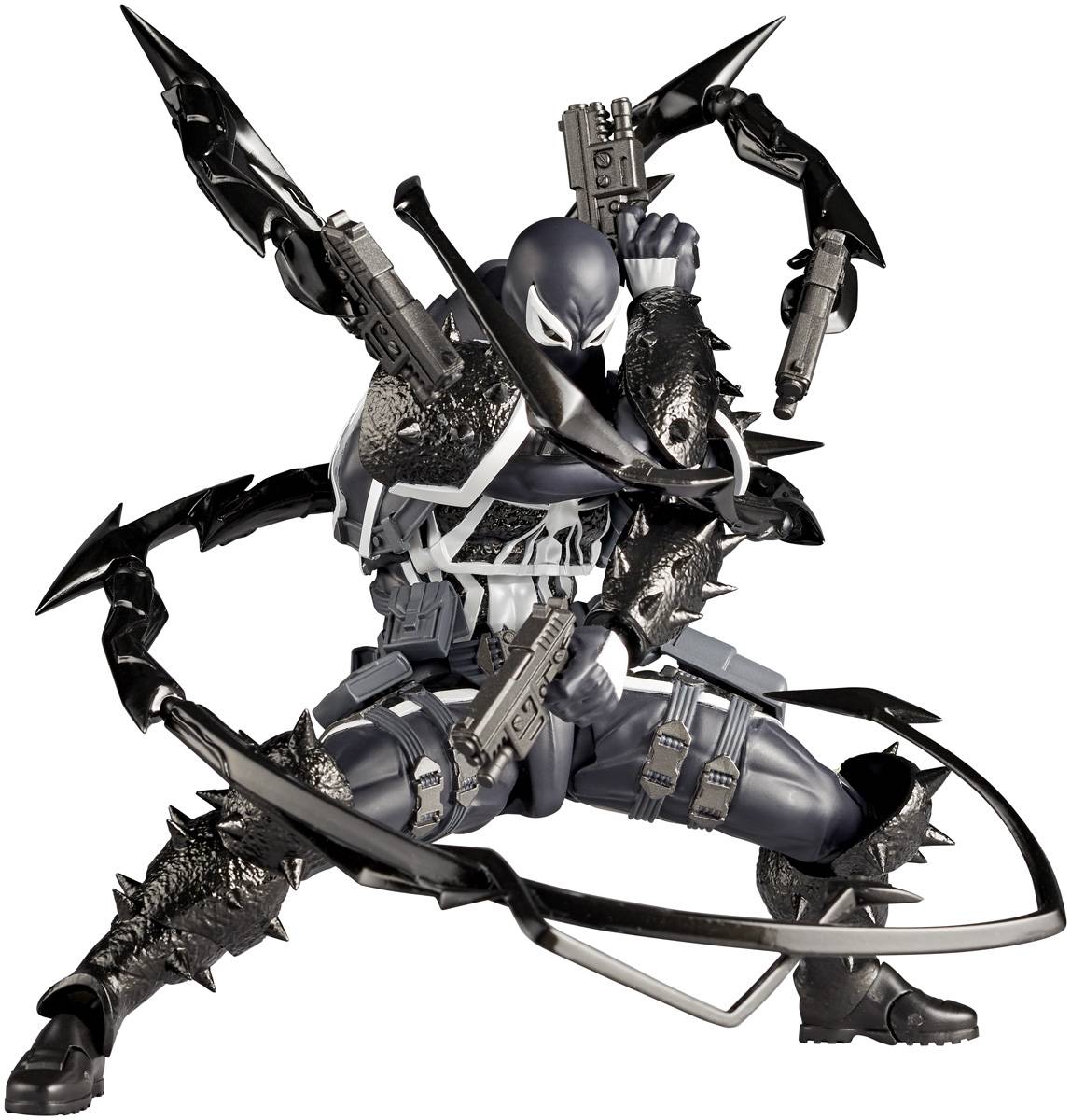 Amazing Yamaguchi Agent Venom Reissue Action Figure by Kaiyodo with weapons and tendrils