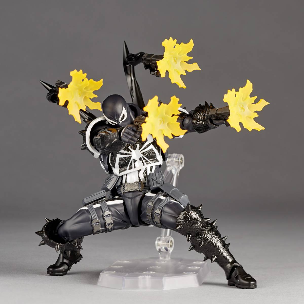 Amazing Yamaguchi Agent Venom Reissue Action Figure by Kaiyodo with weapons and tendrils NZ action figure sugoicollectible