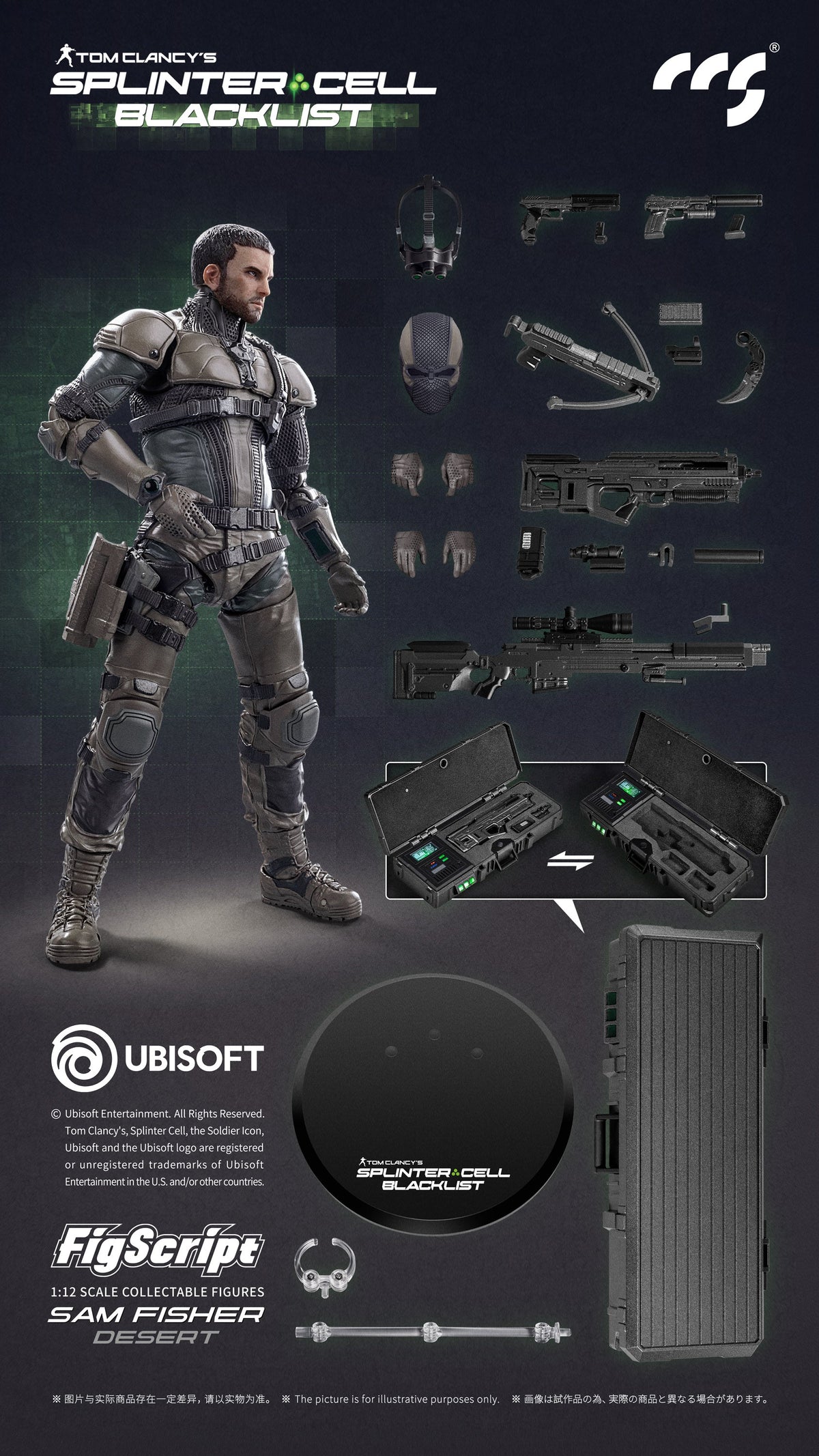 CCSToys FigScript Splinter Cell Blacklist Sam Fisher Desert Version 1/12 action figure – included accessories – SugoiCollectible New Zealand