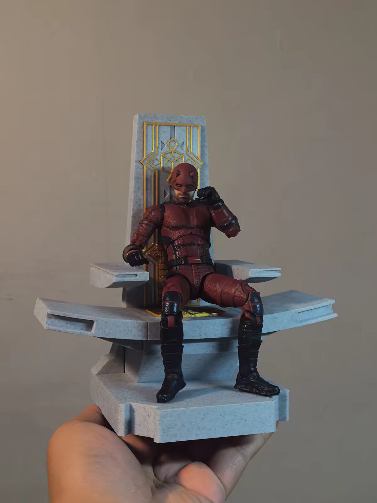 Doctor Doom throne diorama display example; action figure not included