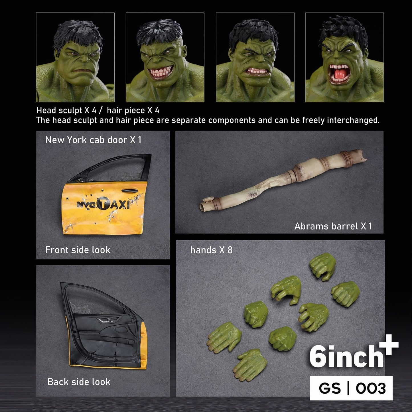 (Pre-Order) 6inch Plus Green Golem 1/12 Hulk Action Figure