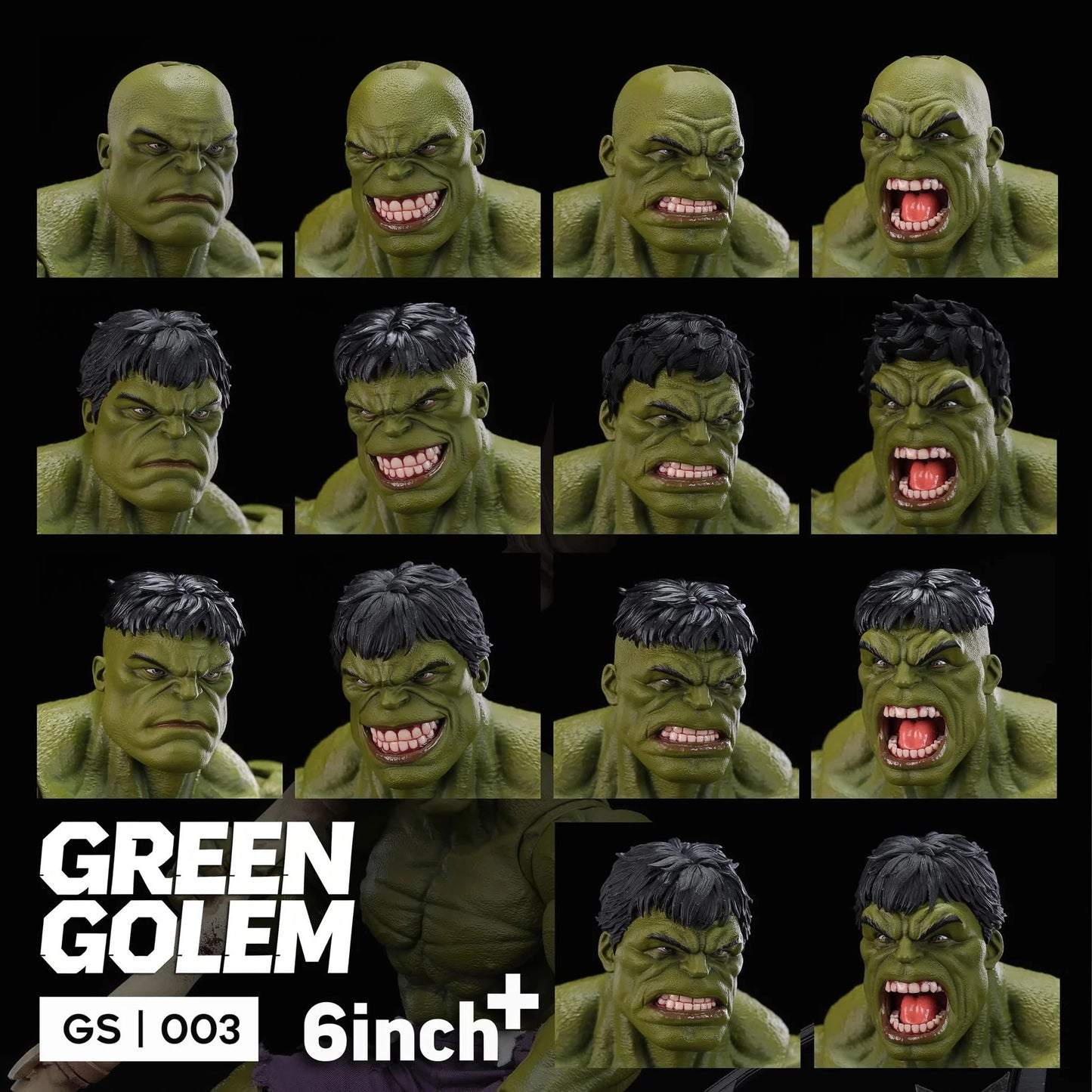 (Pre-Order) 6inch Plus Green Golem 1/12 Hulk Action Figure