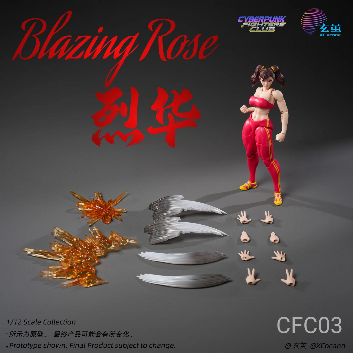 (Pre-order) Xcocann 1/12 Cyberpunk Fighters Club - Blazing Rose & Shadow Princess CFC03 / CF04 Action Figure