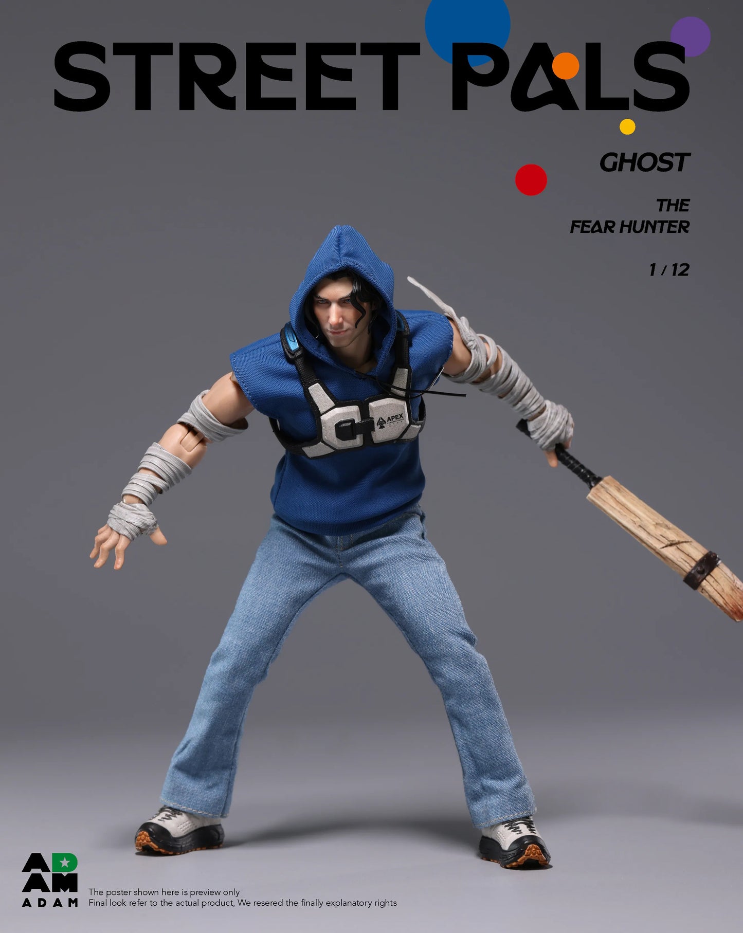 (Pre-order) ADAM STREET PALS Series 1/12 GHOST "FEAR HUNTER" Action Figure (ADS-001)