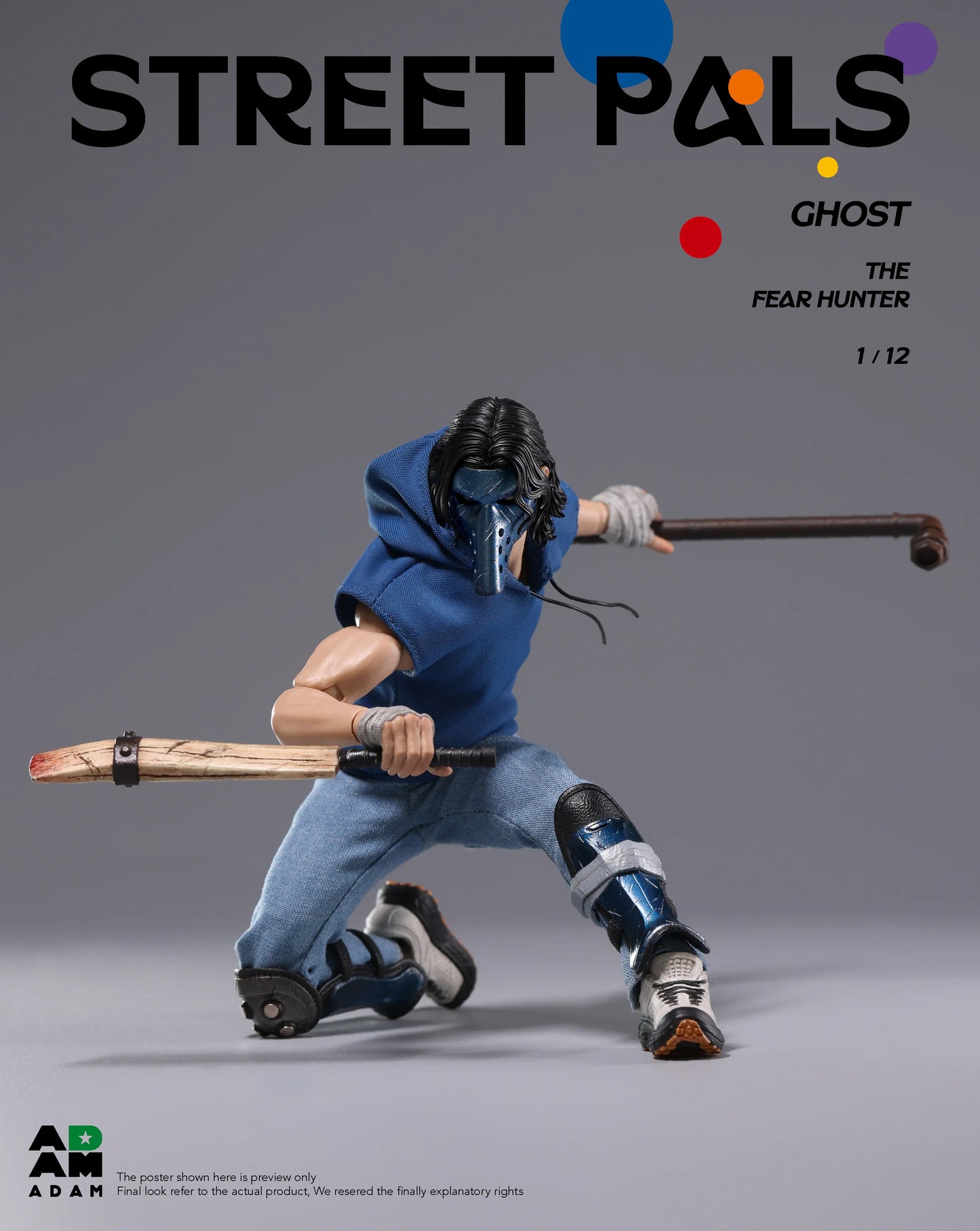(Pre-order) ADAM STREET PALS Series 1/12 GHOST "FEAR HUNTER" Action Figure (ADS-001)