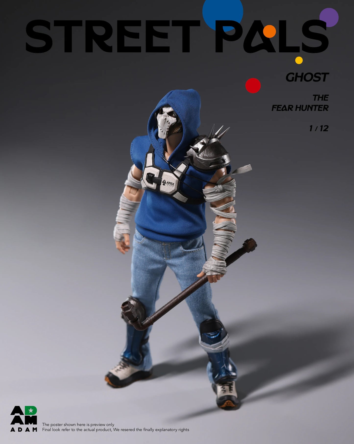 (Pre-order) ADAM STREET PALS Series 1/12 GHOST "FEAR HUNTER" Action Figure (ADS-001)