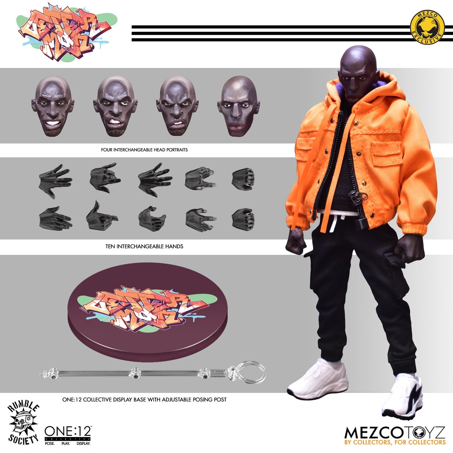 Mezco One:12 Collective Hoodz Letterman 1/12 Scale Action Figure Box content