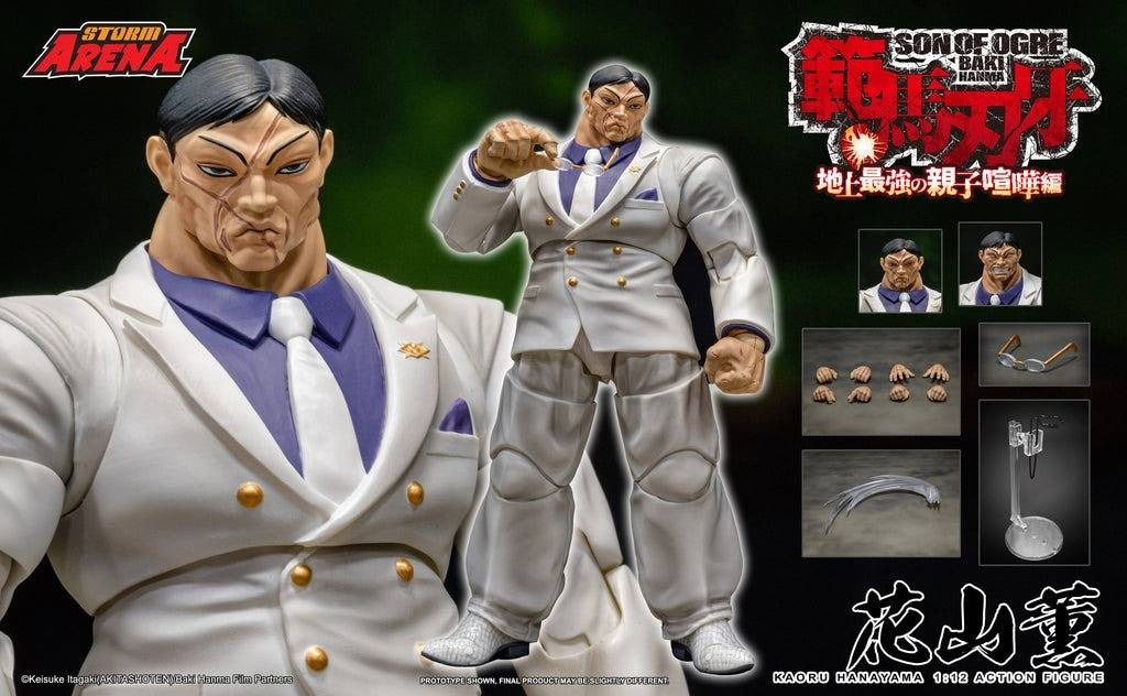 Storm Arena Baki Hanma Son of Ogre Kaoru Hanayama 1/12 Scale Action Figure Box content