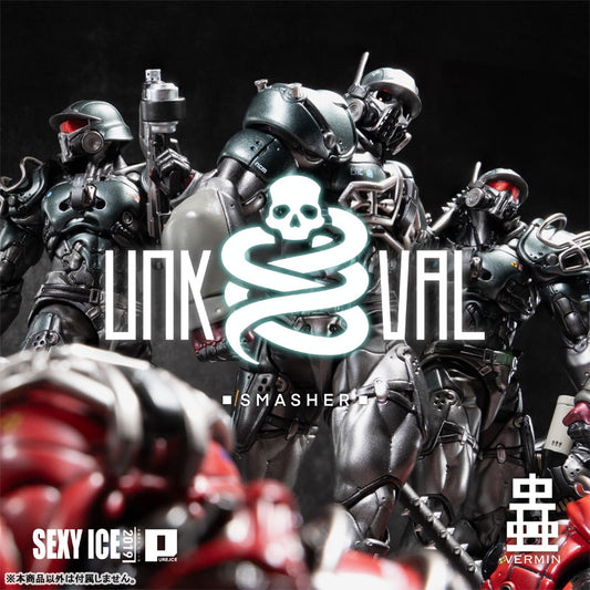 PURE.ICE x VERMIN UNKVAL Assault Type I Smasher Anaconda Strike Ver. 1/12 action figure with camo armour and weapon accessories