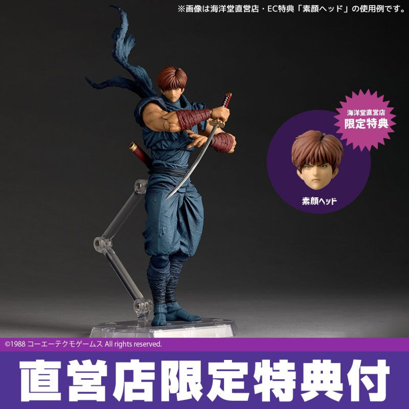 Kaiyodo Revoltech Amazing Yamaguchi Ryu Hayabusa Ninja Gaiden 1/12 action figure with Dragon Sword and bonus unmasked head sculpt