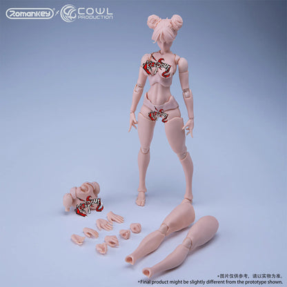 Romankey x COWL 1/12 Super Movable Female Body White Reissue action figure with accessories
