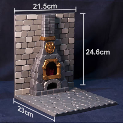 1/12 Scale Grey Brick Dungeon Scene Black Smith Weapon Shelf Diorama