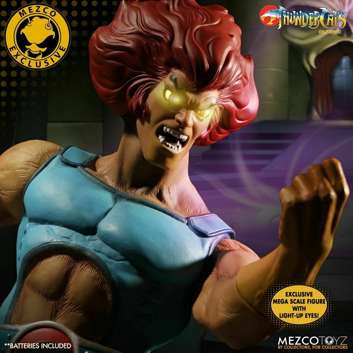 Mezco Toyz Thundercats Lion-o With Light up Eyes SDCC Mega Scale 14inch