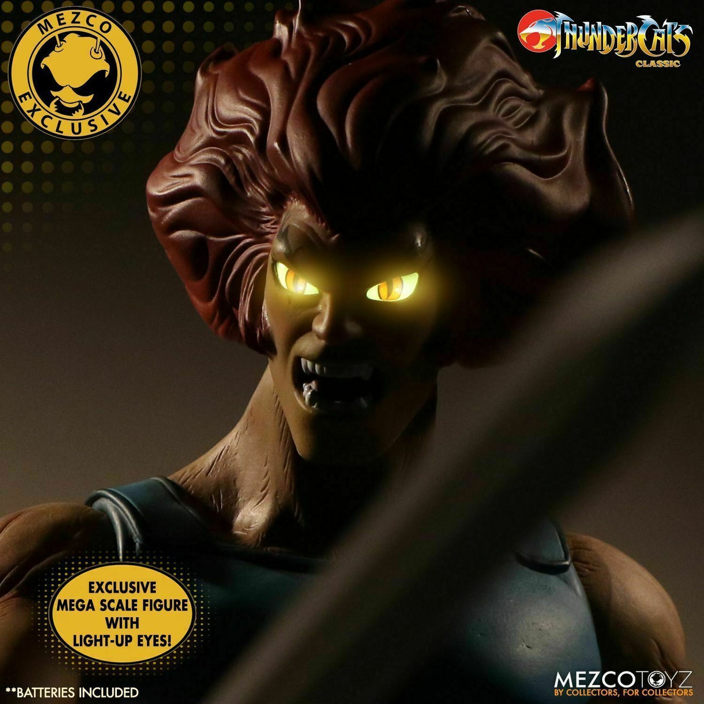 Mezco Toyz Thundercats Lion-o With Light up Eyes SDCC Mega Scale 14inch