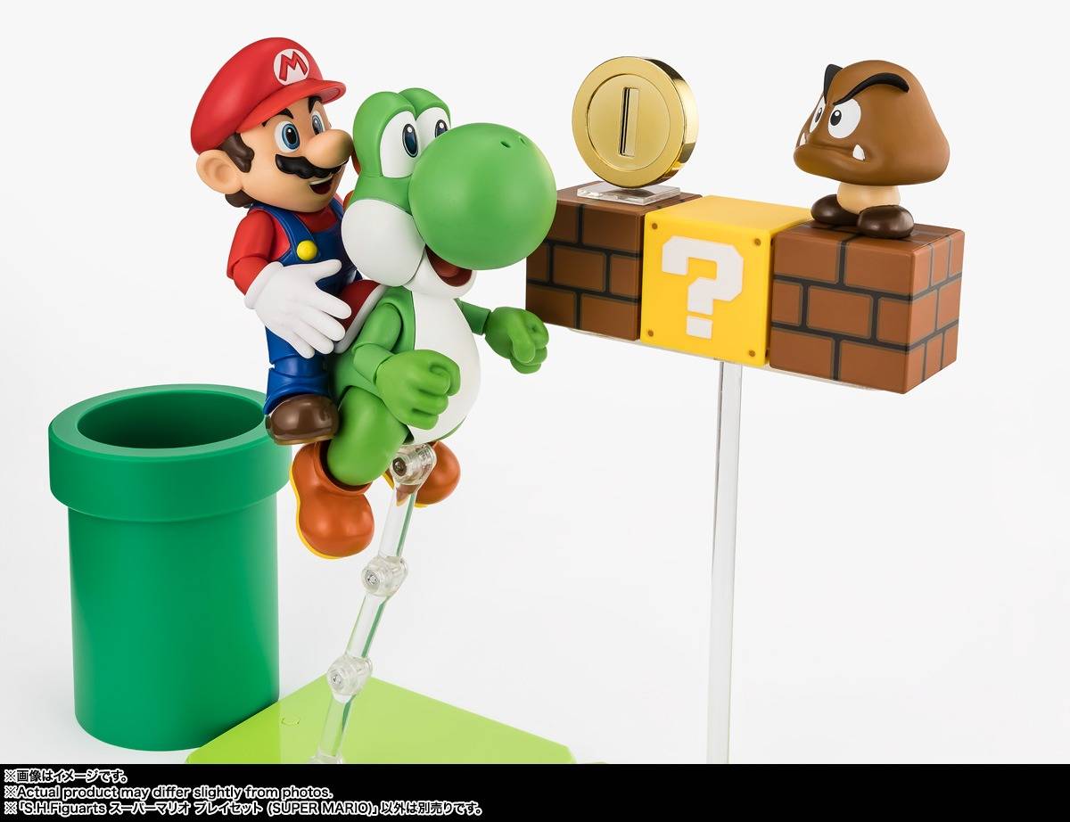 Bandai S.H.Figuarts Super Mario Brothers Playset – Super Mario 1/12 Action Figure Diorama Set