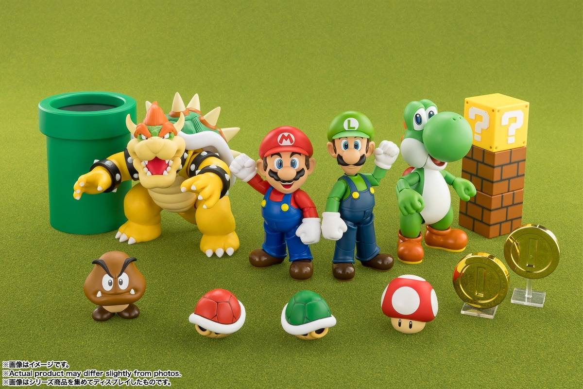Bandai S.H.Figuarts Super Mario Brothers Playset – Super Mario 1/12 Action Figure Diorama Set