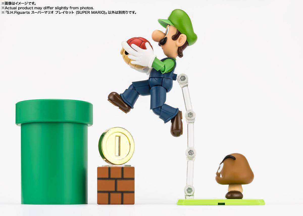 Bandai S.H.Figuarts Super Mario Brothers Playset – Super Mario 1/12 Action Figure Diorama Set
