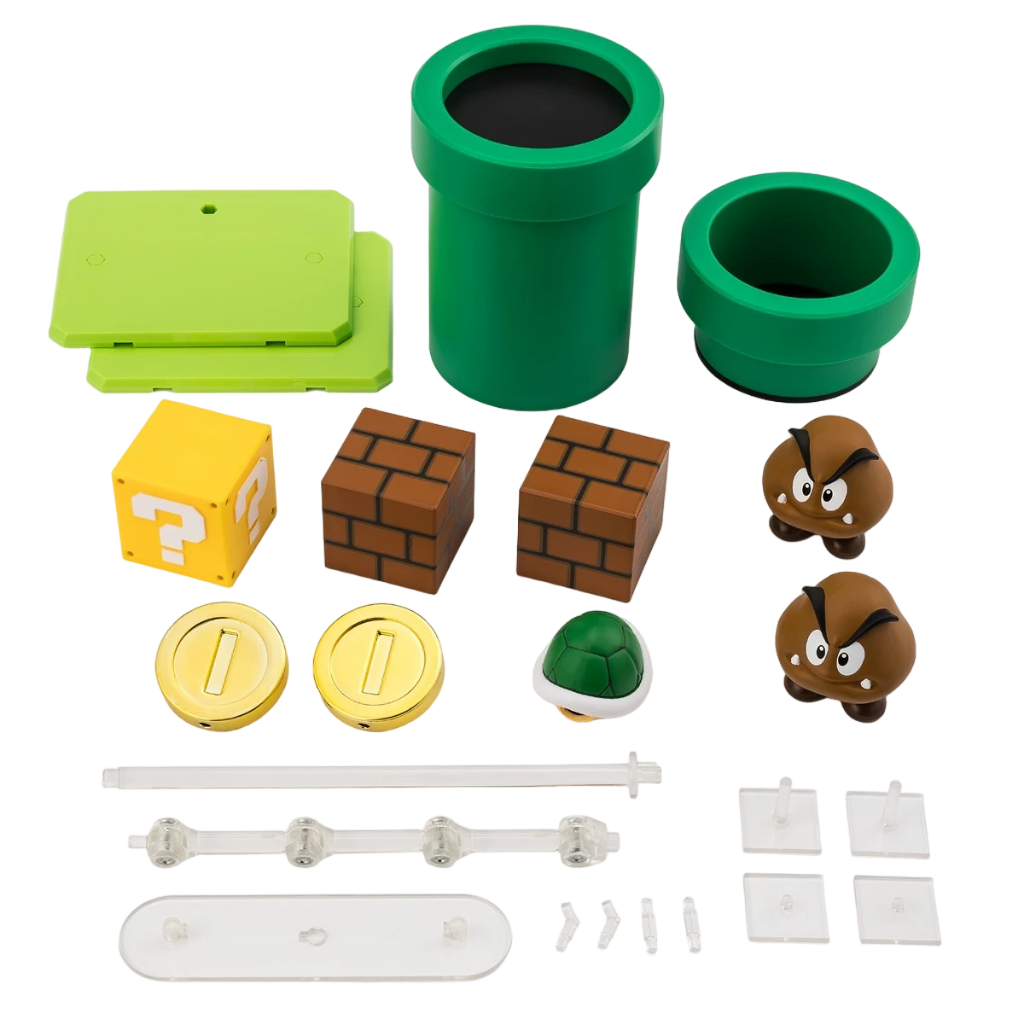 Bandai S.H.Figuarts Super Mario Brothers Playset – Super Mario 1/12 Action Figure Diorama Set
