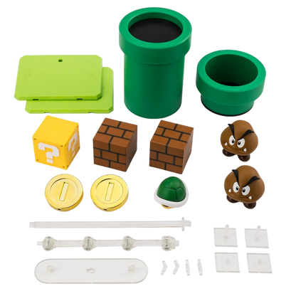 Bandai S.H.Figuarts Super Mario Brothers Playset – Super Mario 1/12 Action Figure Diorama Set