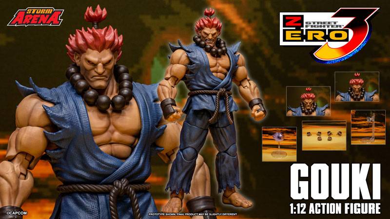 Storm Arena Akuma 1/12 action figure from Street Fighter Alpha 3 – Box Content