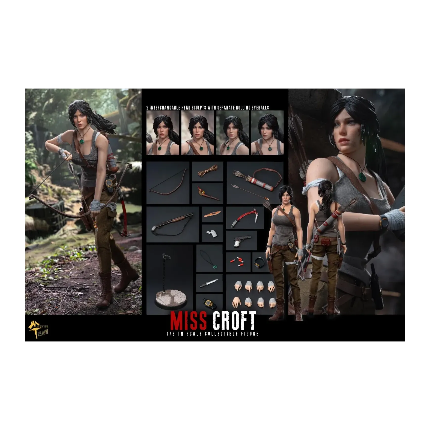 Master Team 022 Lara Croft Tomb Raider 1/6 scale action figure with weapons and accessories