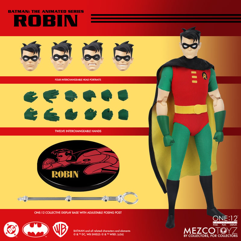Mezco One 12 Collective Robin Batman The Animated Series 1/12 action figure Box Content